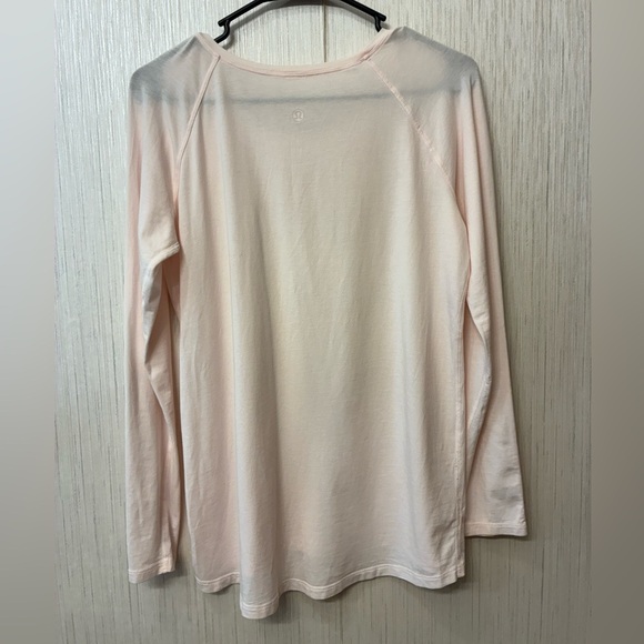 LULULEMON LOVE CREW Long Sleeve Shirt Top Size 10 L Light Pink Petal Raglan - Picture 3 of 4